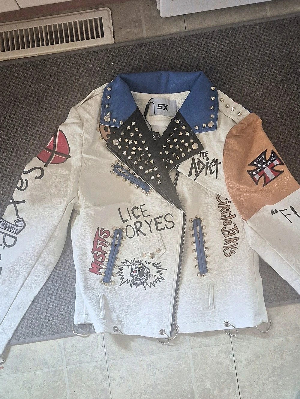 SX The Artists Studded Color Block Jacket 2XL